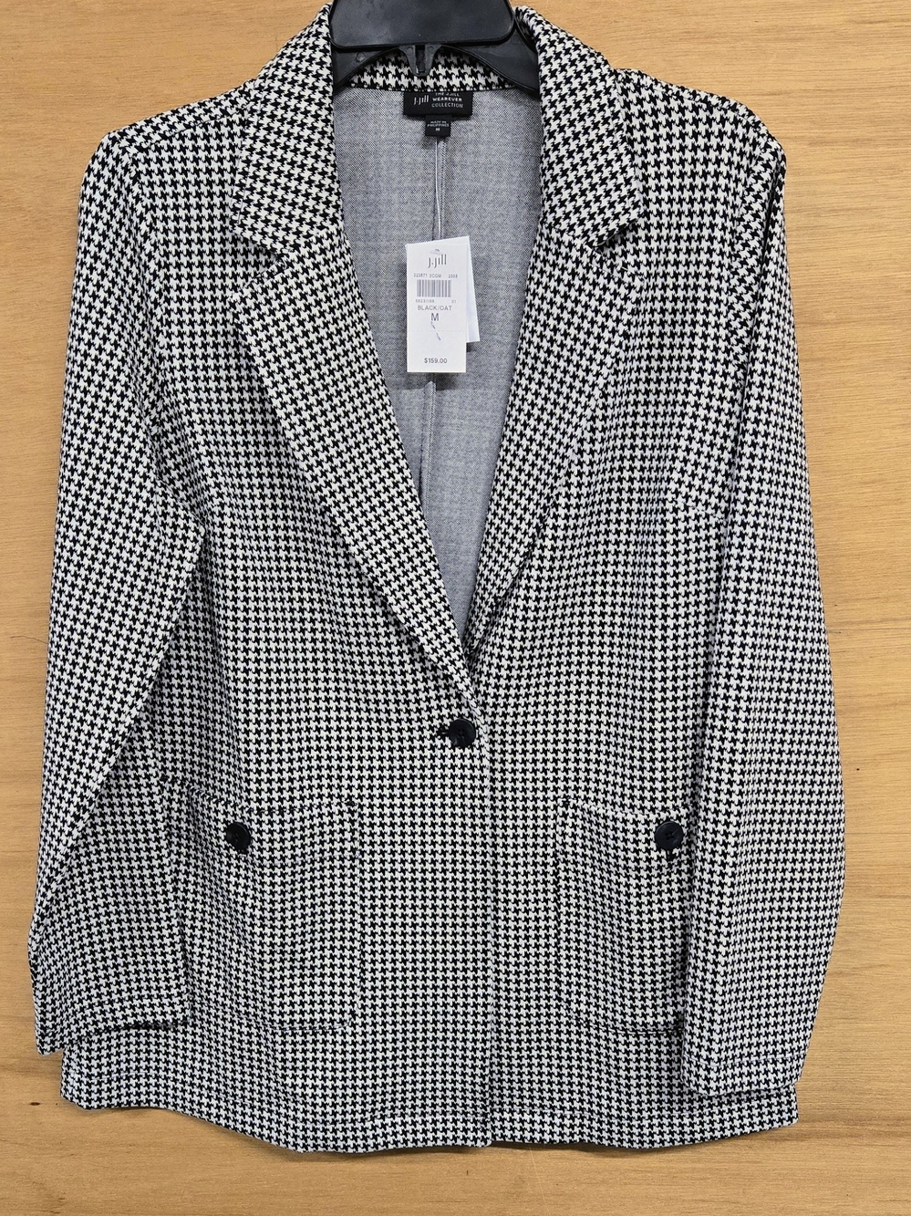 J. Jill Black and White Houndstooth Blazer